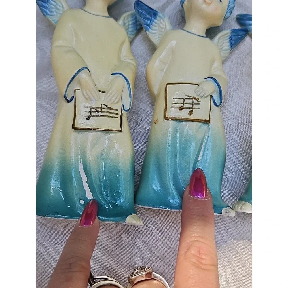Vintage MCM Christmas Angel Set Singing Choir 7
